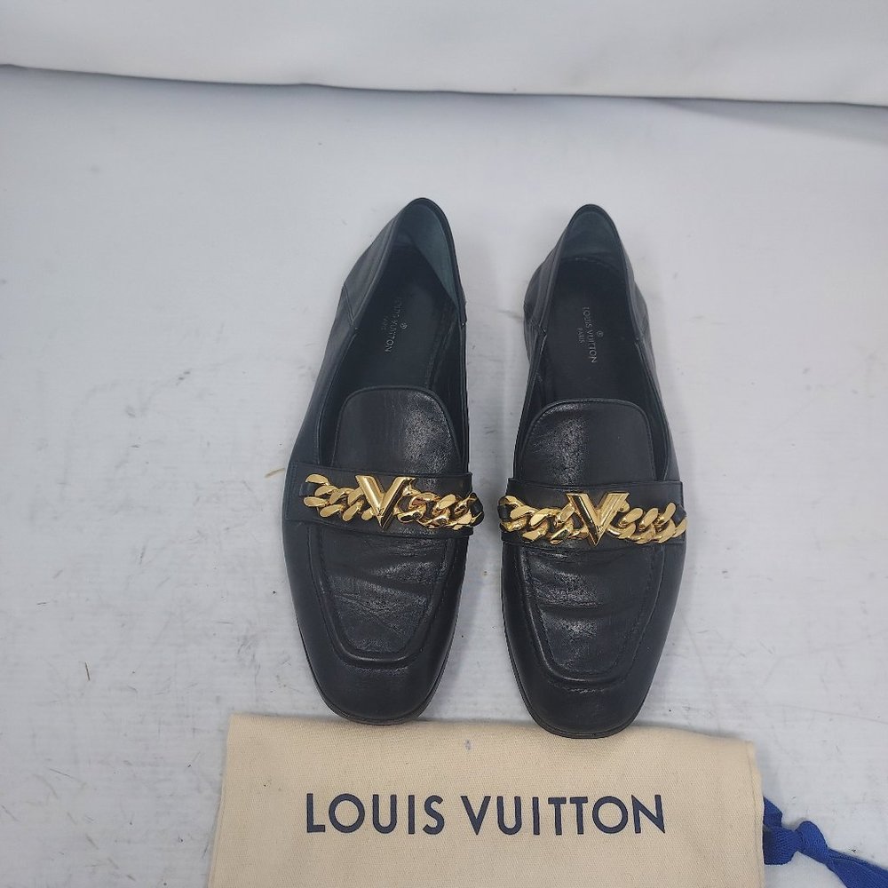Louis Vuitton Black Gold Chain Loafer - Picture 8 of 12